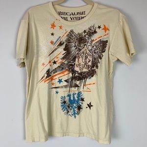 BECAUSE WE WERE BORED Yellow Graphic Tee XL‎